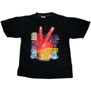 Vintage 1994 Woodstock Festival Pepsi Tee Shirt Aerosmith Cyprus Hill Nine inch